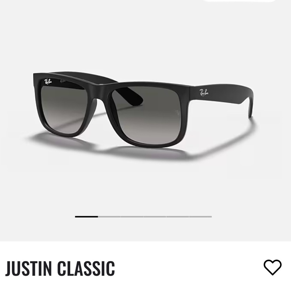 Ray-Ban Black Frame Justin classic Sunglasses with Gradient Gray Lenses
